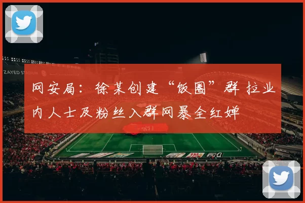 网安局：徐某创建“饭圈”群 拉业内人士及粉丝入群网暴全红婵